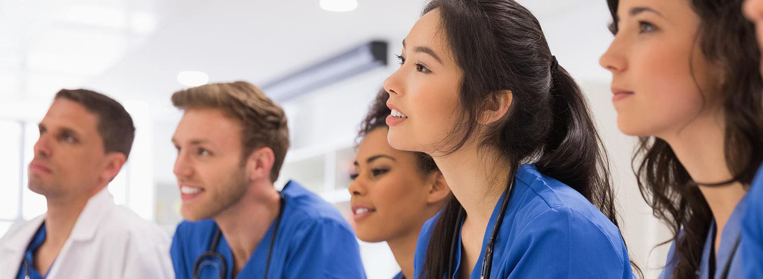 Healthcare professionals attending a training session