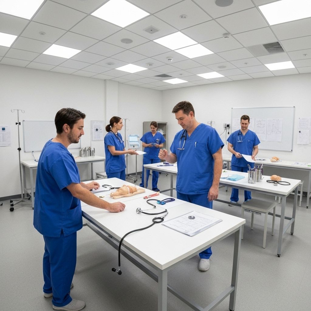 Professional actors in training scenario